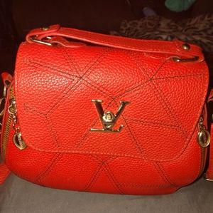 Red shoulder bag